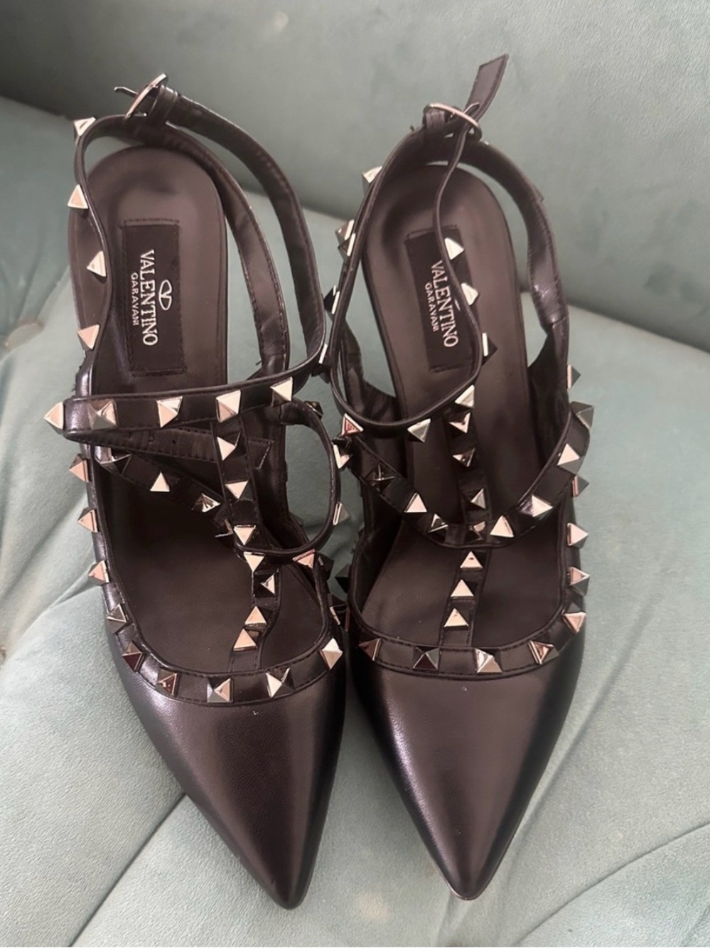Valentino Garavani 100mm Calfskin Nappa Rockstud Caged High Heels EU 38 / US 8 - Picture 2 of 8